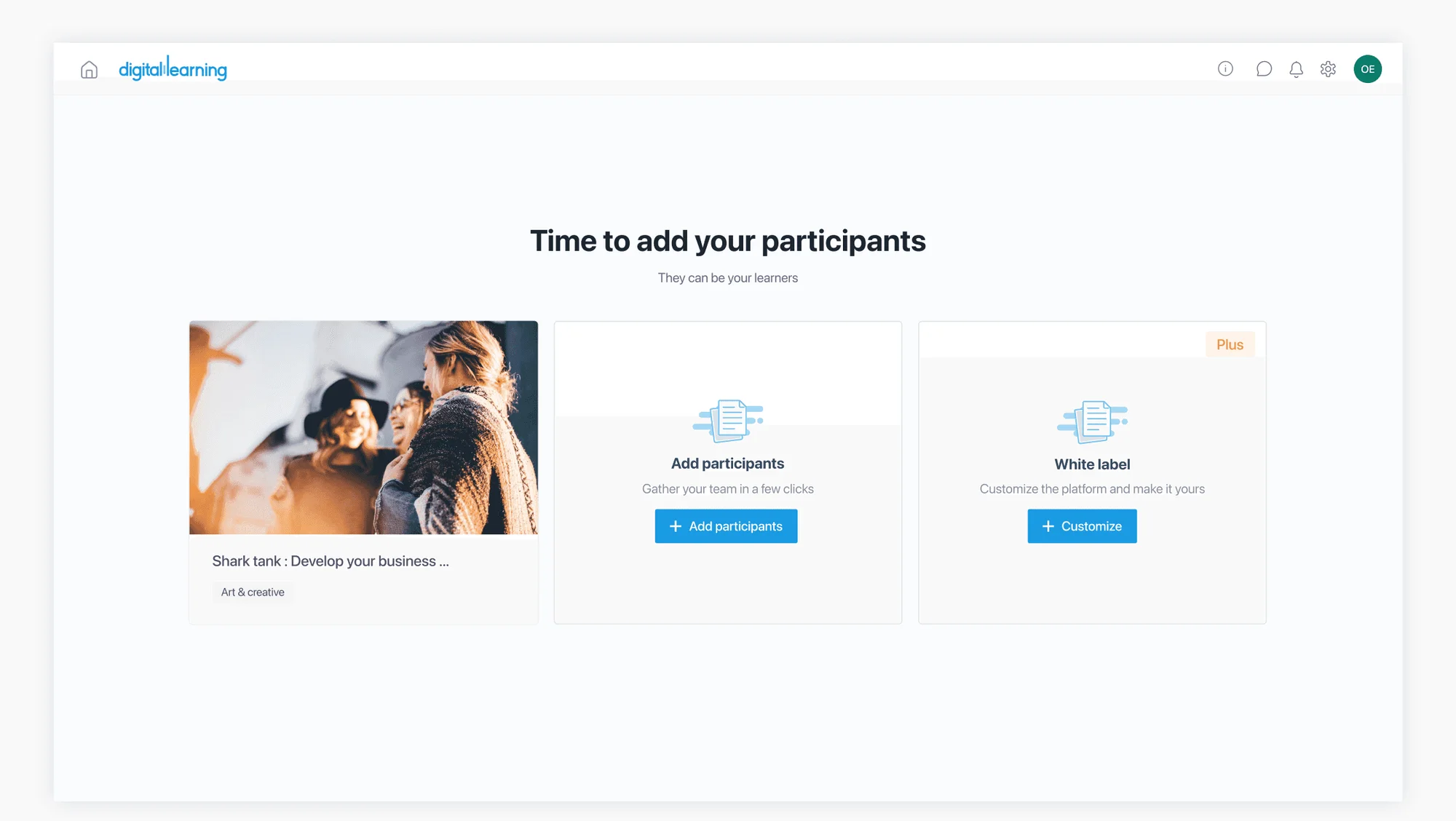 Onboarding: adding participants.