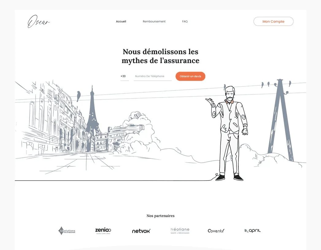 The Oscar homepage.